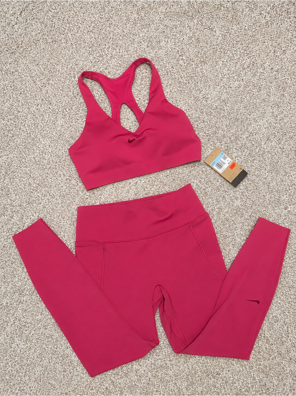 Nike Pink Sports Bra And Leggings Set